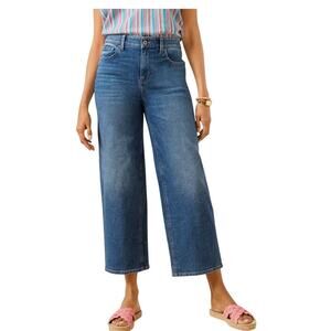 Talbots Wide Leg Crop Jeans Como Wash Sz 10